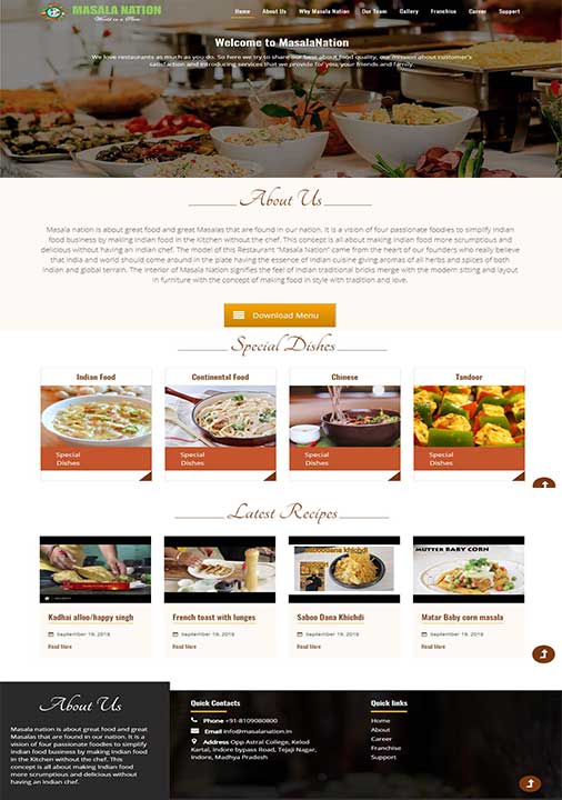 Fast Food Restuarant Website Designing and Development | GP Webs